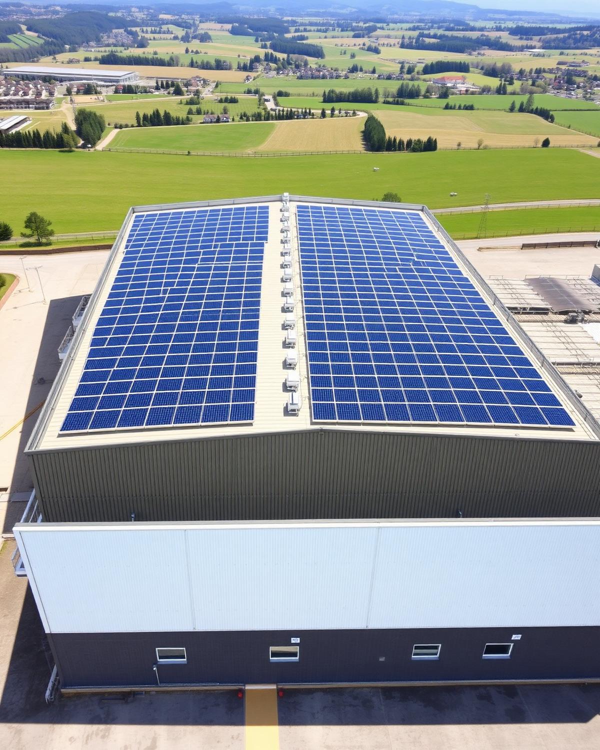 Gewerbegebäude in Lenzburg mit Photovoltaikanlage